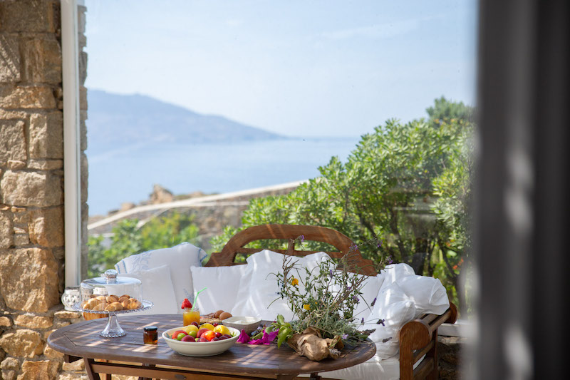 The Happiness Retreat Villas Mykonos Aegean Garden view Cyclades Greece Yoga Wellness 