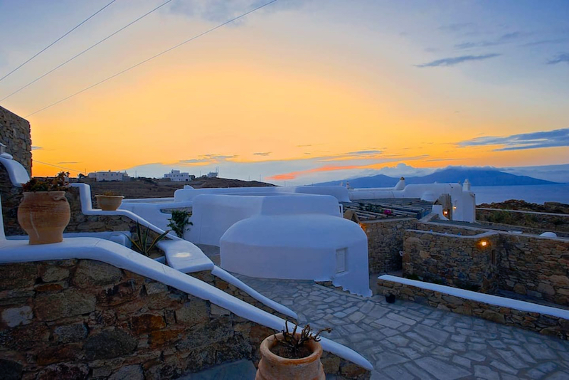 The Happiness Retreat Sunset View from private Villas Yoga Wellness greece