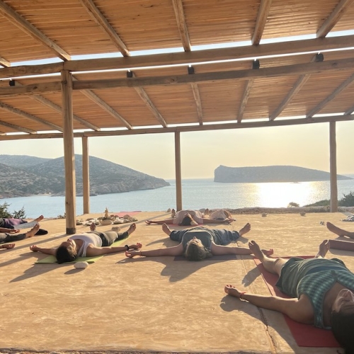 Blue Bliss Happiness Retreat at Phisis Donoussa island Yoga Shale